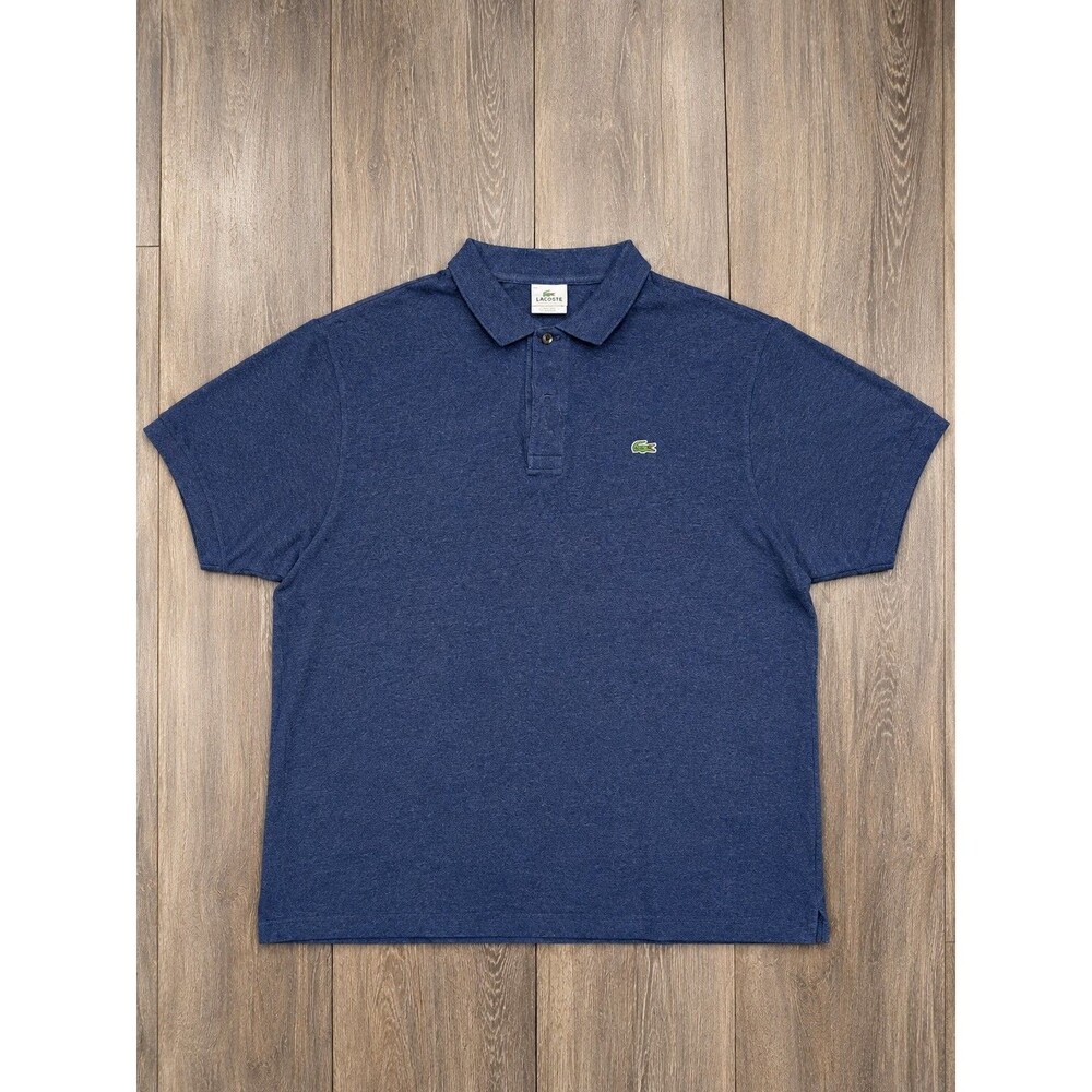 Lacoste Polo Shirt Mens 4XL Size 9 Navy Blue Made Peru Crocodile Preppy